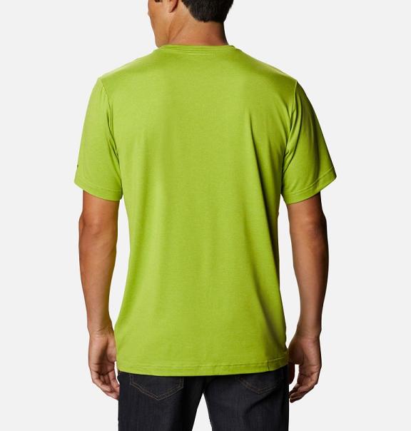 Columbia Tech Trail T-Shirt Green For Men's NZ62540 New Zealand